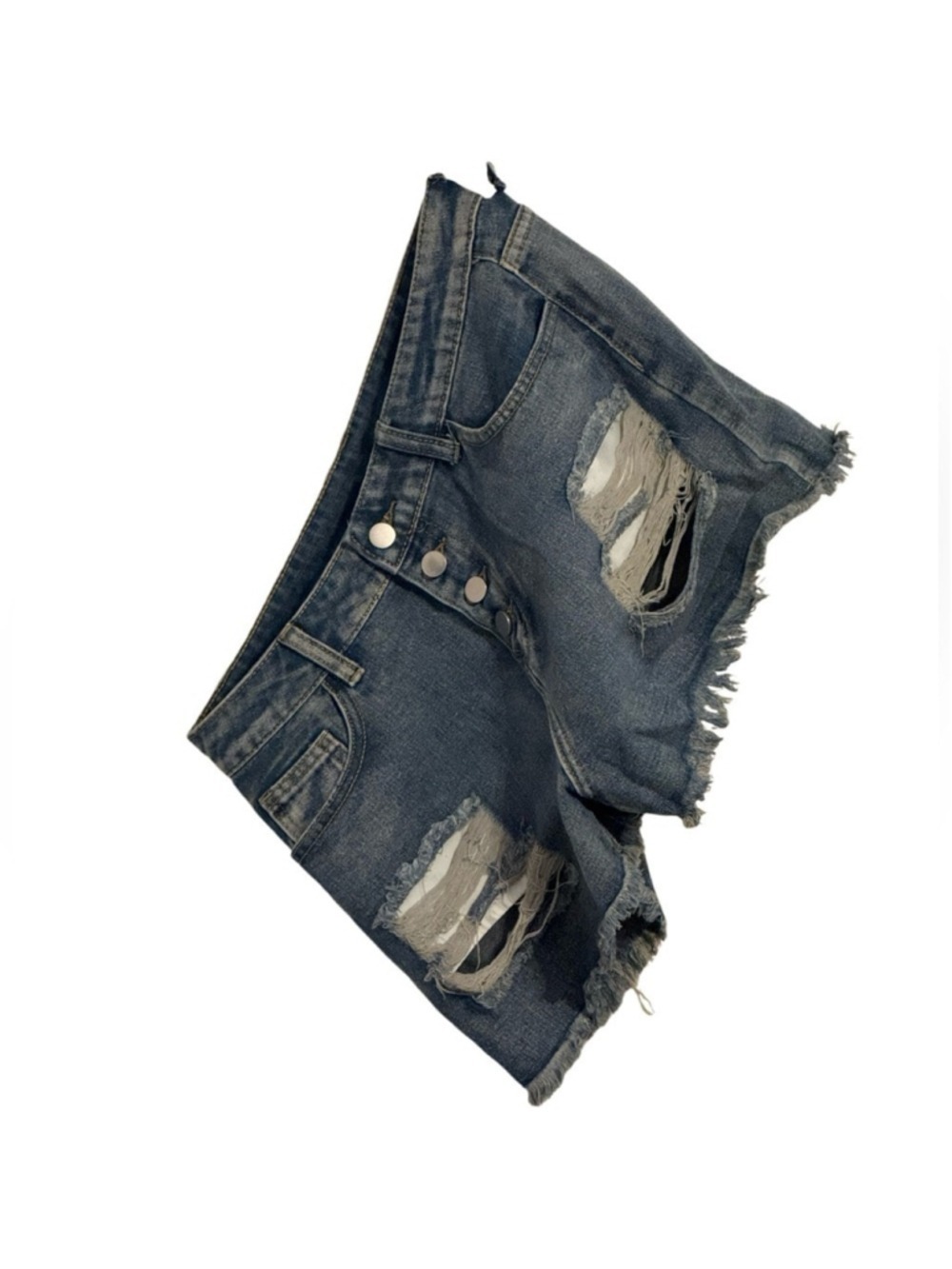 Shein Denim Shorts Size 30 Distressed - Picture 3 of 6